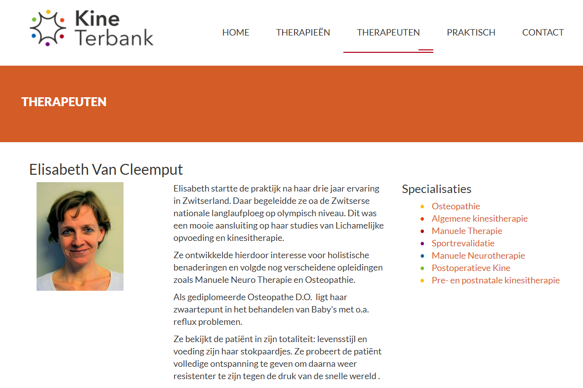 Screenshot Kine Terbank website
